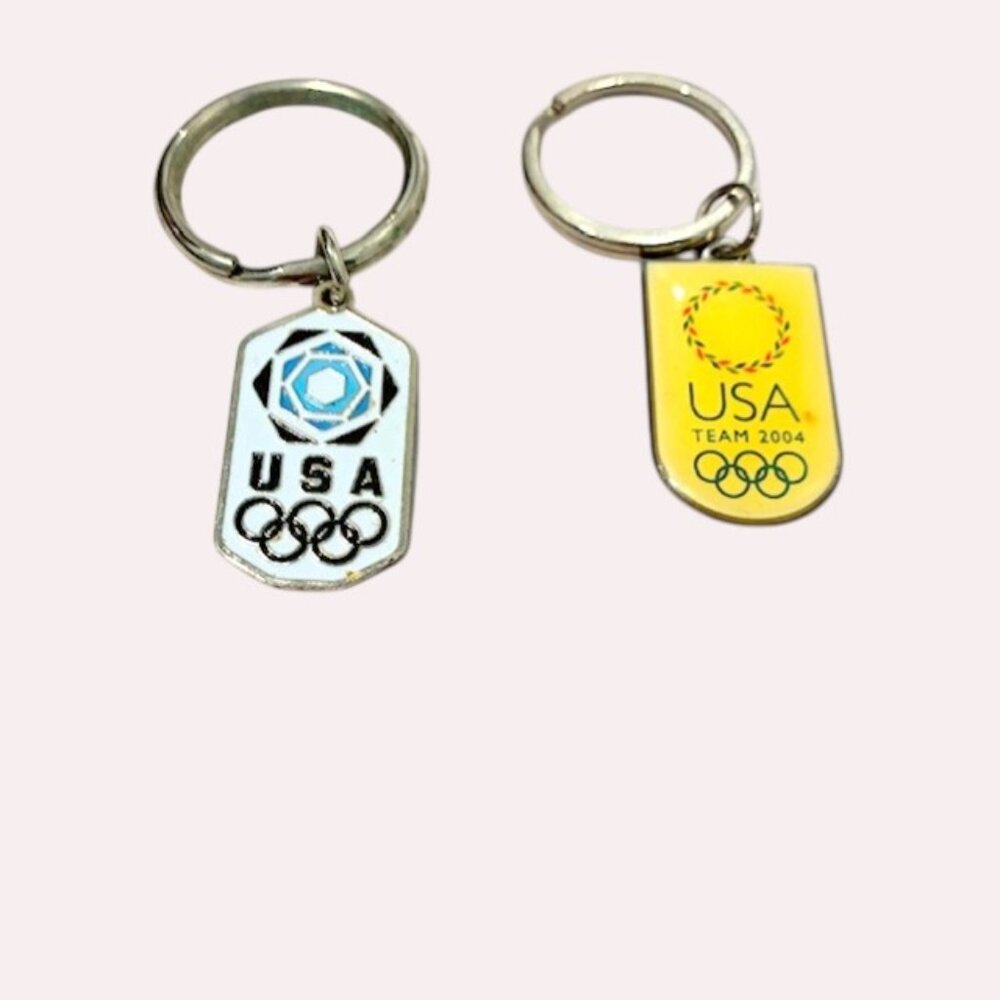 2 Vintage USA Olympics Key Rings